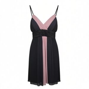 Y2K City Triangles Chiffon Babydoll Prom Dress – Black Pink Grey | Size Large